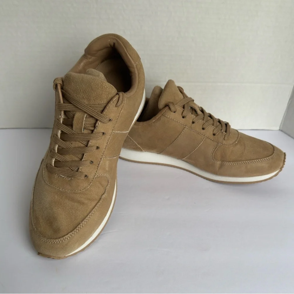 Lauren Ralph Lauren Women's CANONBURY II Tan Faux Suede Athletic Shoes Size 7 - Picture 2 of 12